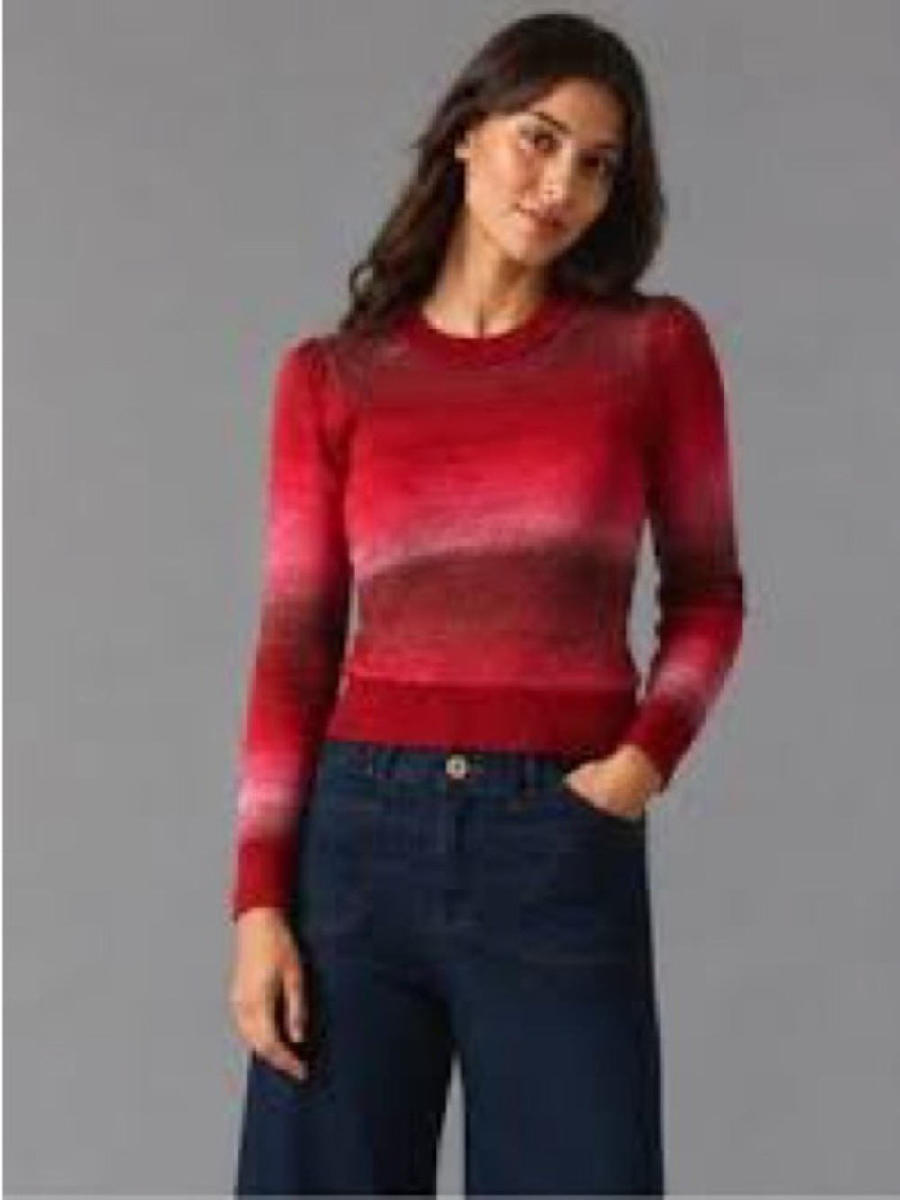 Marine Layer Red Ombre Crewneck Sweater